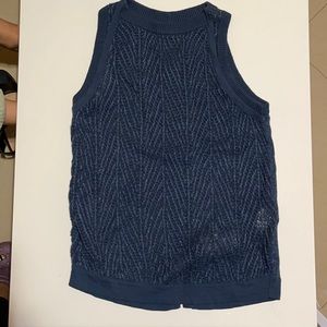 Armani Exchange textured indigo linen tank. NWT